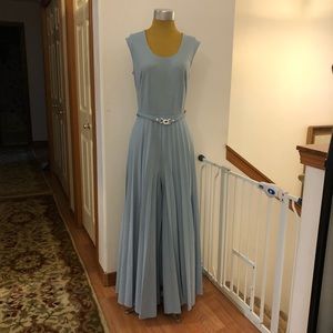 GROOVY Vtg 1970s Miss Shaheen Womens One Pc Jumpsuit Pleated Palazzo